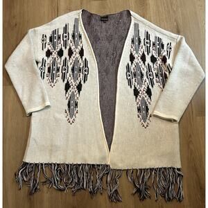 Shyanne Knit Fringe Cardigan Women Open Front Southwestern Country Boho Size XXL